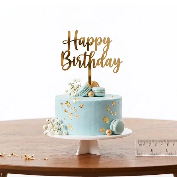 Simple Gold Acrylic Cake Topper